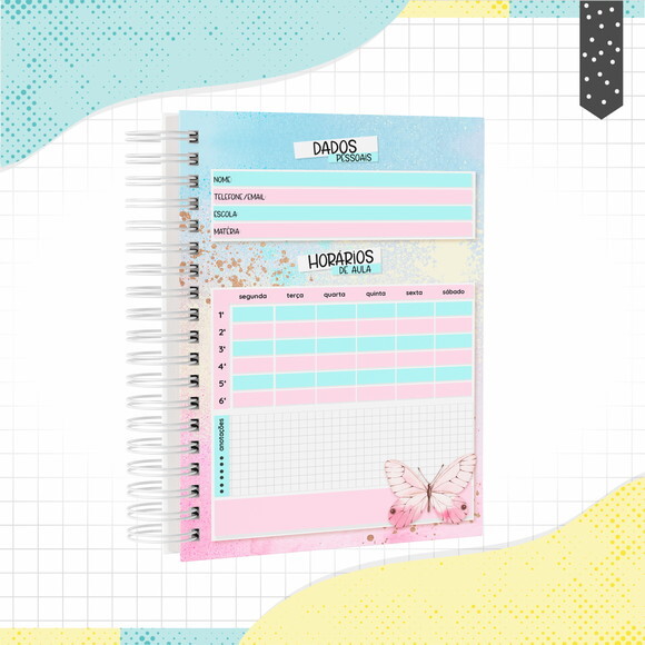 Kit Volta às Aulas Completo PERSONALIZADO - Borboletas 01