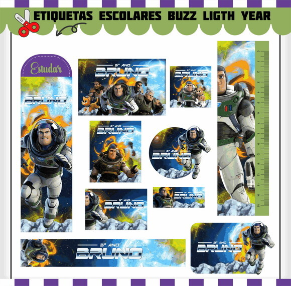 Kit Volta às Aulas Completo Personalizado - Buzz Ligth Year