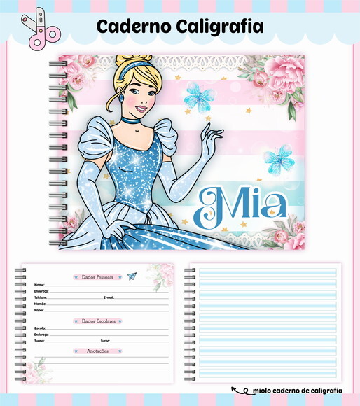 Kit Volta às Aulas Completo Personalizado - Cinderela