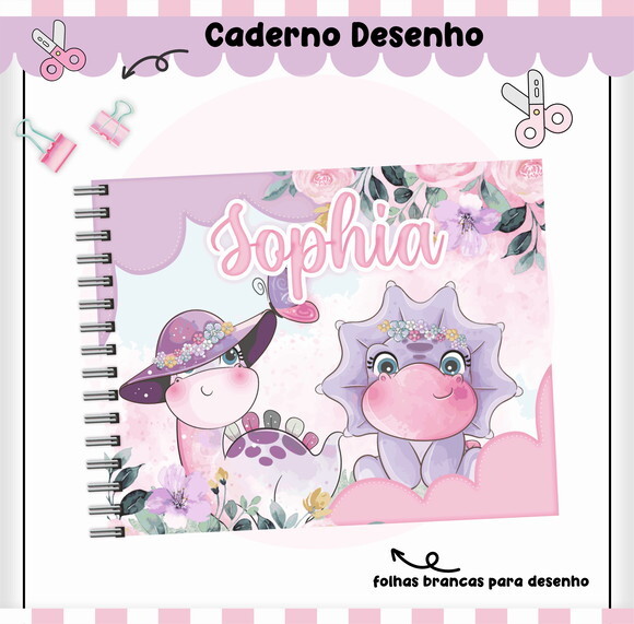 Kit Volta às Aulas Completo Personalizado - Dino Menina