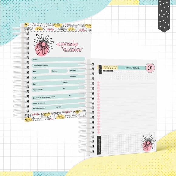 Kit Volta às Aulas Completo PERSONALIZADO - Floral 01