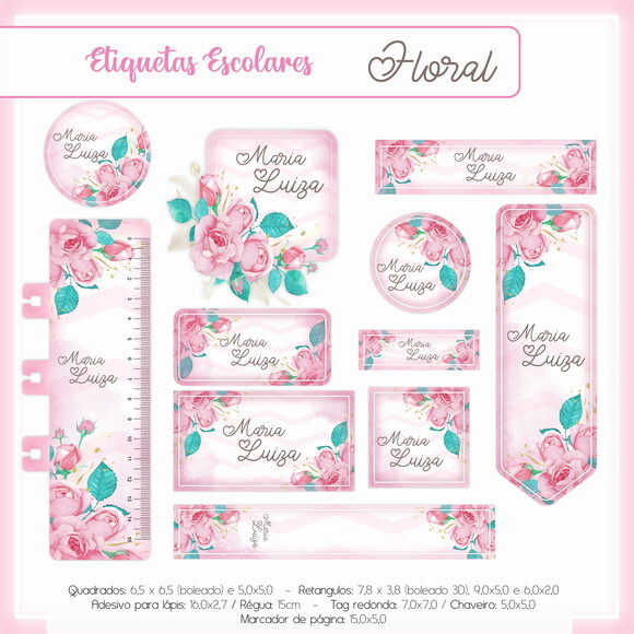 Kit Volta às Aulas Completo PERSONALIZADO - Floral