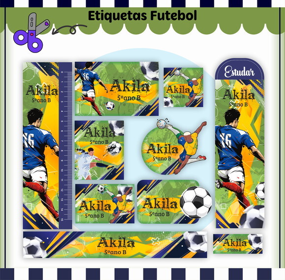 Kit Volta às Aulas Completo Personalizado - Futebol