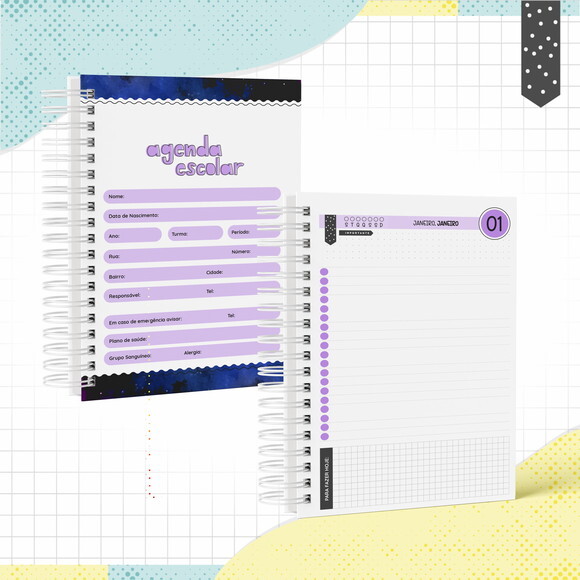 Kit Volta às Aulas Completo PERSONALIZADO - Galaxia