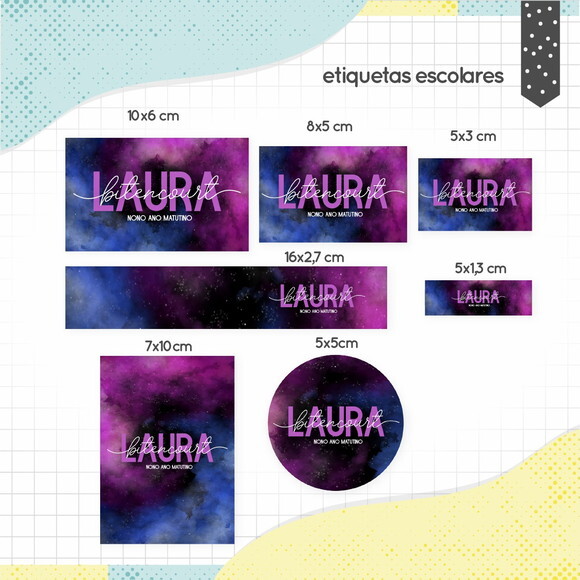 Kit Volta às Aulas Completo PERSONALIZADO - Galaxia