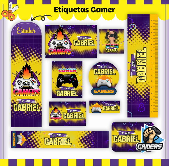 Kit Volta às Aulas Completo Personalizado - Gamer