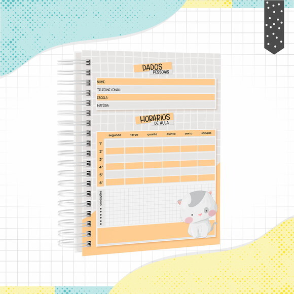 Kit Volta às Aulas Completo PERSONALIZADO - Gatinho