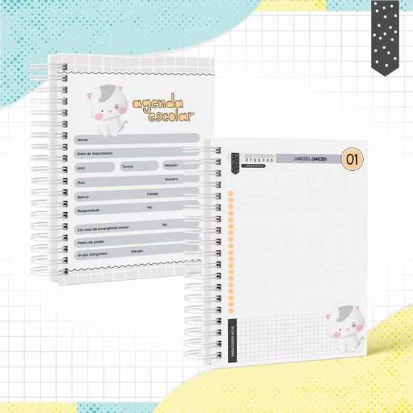 Kit Volta às Aulas Completo PERSONALIZADO - Gatinho