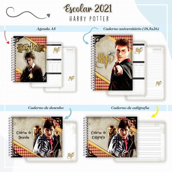 Kit Volta às Aulas Completo PERSONALIZADO - Harry Potter