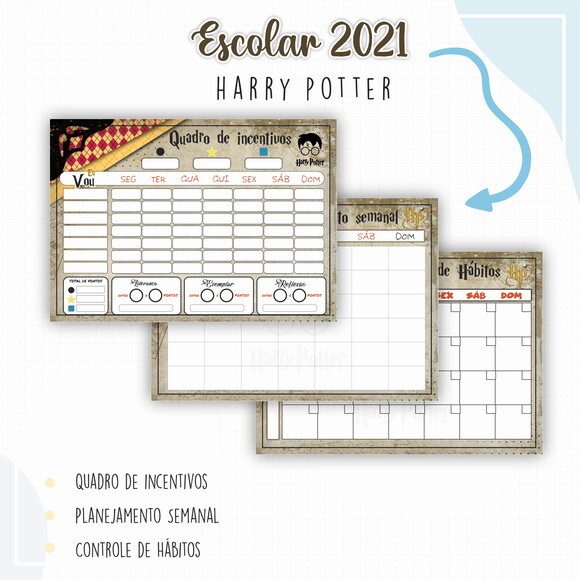 Kit Volta às Aulas Completo PERSONALIZADO - Harry Potter
