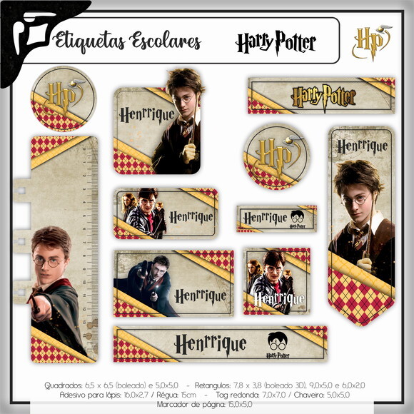 Kit Volta às Aulas Completo PERSONALIZADO - Harry Potter