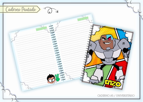 Kit Volta às Aulas Completo PERSONALIZADO - Jovens Titans