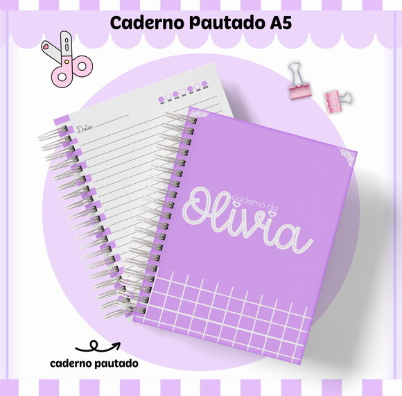 Kit Volta às Aulas Completo Personalizado - Lilás