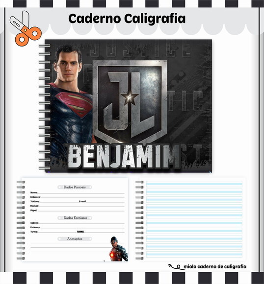 Kit Volta às Aulas Completo Personalizado - Liga da Justiça