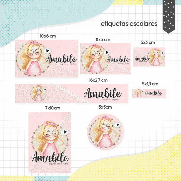 Kit Volta às Aulas Completo PERSONALIZADO - Menina Loira
