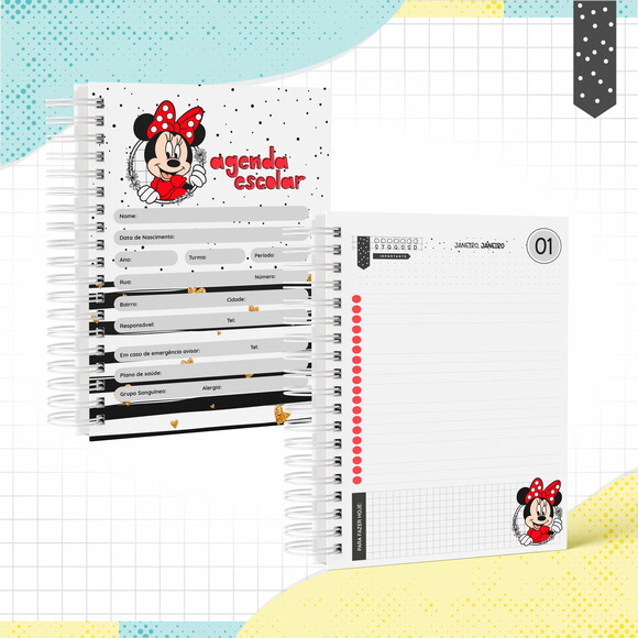 Kit Volta às Aulas Completo PERSONALIZADO - Minnie Vermelha