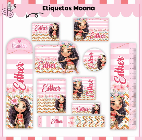 Kit Volta às Aulas Completo Personalizado - Moana