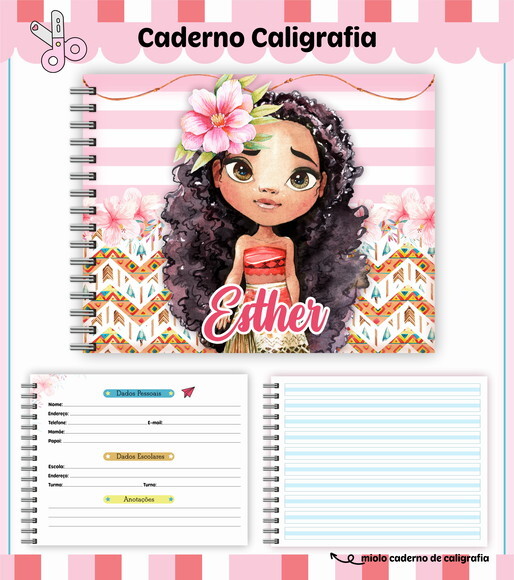 Kit Volta às Aulas Completo Personalizado - Moana