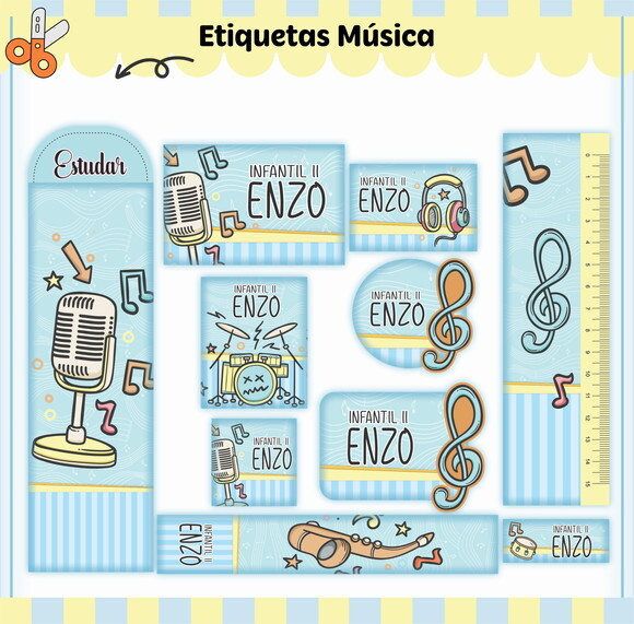 Kit Volta às Aulas Completo Personalizado - Música