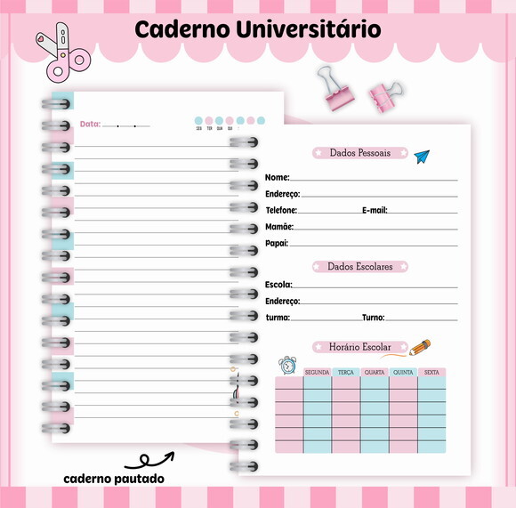 Kit Volta às Aulas Completo Personalizado - Música Menina