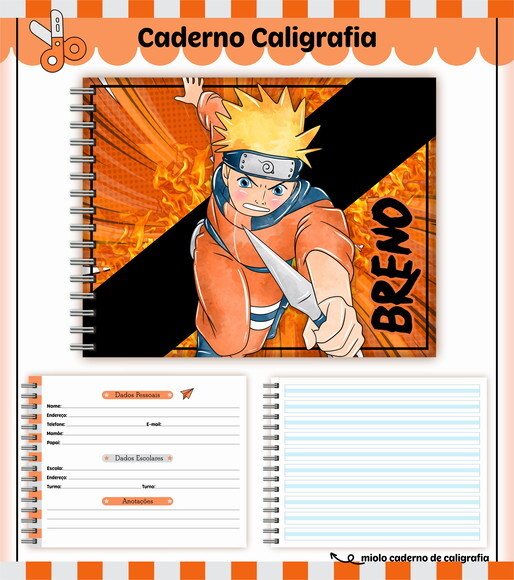 Kit Volta às Aulas Completo Personalizado - Naruto 01