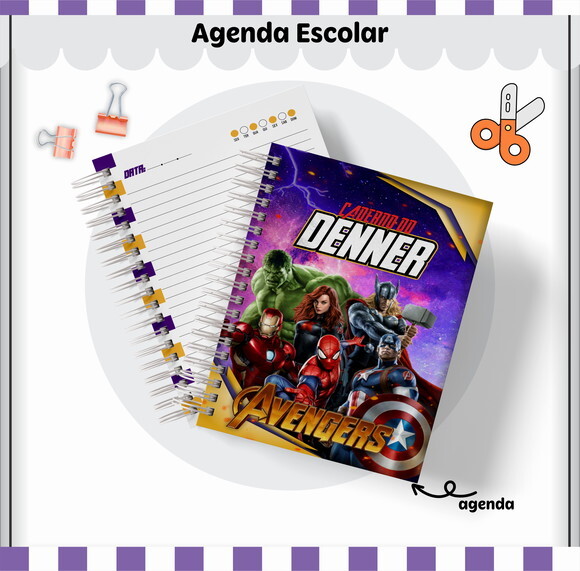 Kit Volta às Aulas Completo Personalizado - os Vingadores