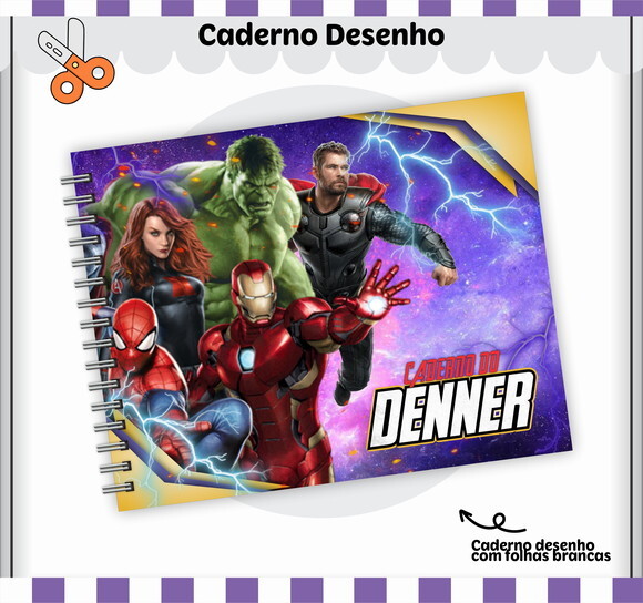 Kit Volta às Aulas Completo Personalizado - os Vingadores