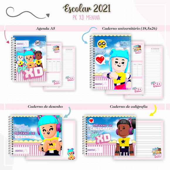 Kit Volta às Aulas Completo PERSONALIZADO - PK XD Menina