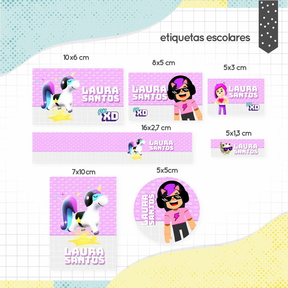 Kit Volta às Aulas Completo PERSONALIZADO - PK XD Menina 01