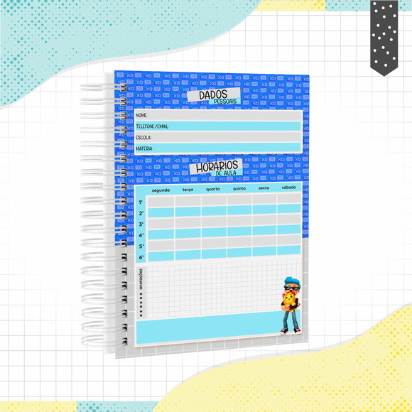 Kit Volta às Aulas Completo PERSONALIZADO - PK XD Menino 01