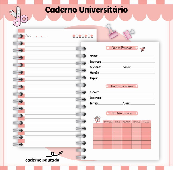 Kit Volta às Aulas Completo Personalizado - Salmão