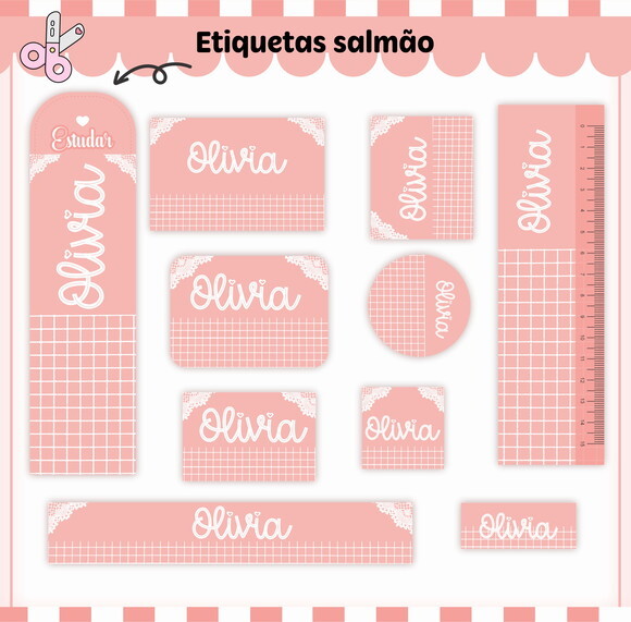 Kit Volta às Aulas Completo Personalizado - Salmão