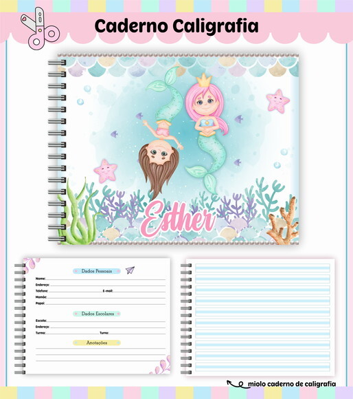 Kit Volta às Aulas Completo Personalizado - Sereias
