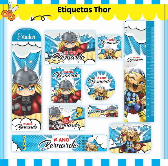 Kit Volta às Aulas Completo Personalizado - Thor