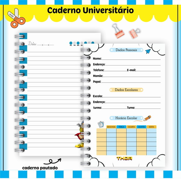 Kit Volta às Aulas Completo Personalizado - Thor