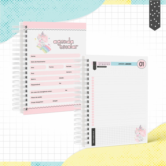 Kit Volta às Aulas Completo PERSONALIZADO - Unicórnio 01