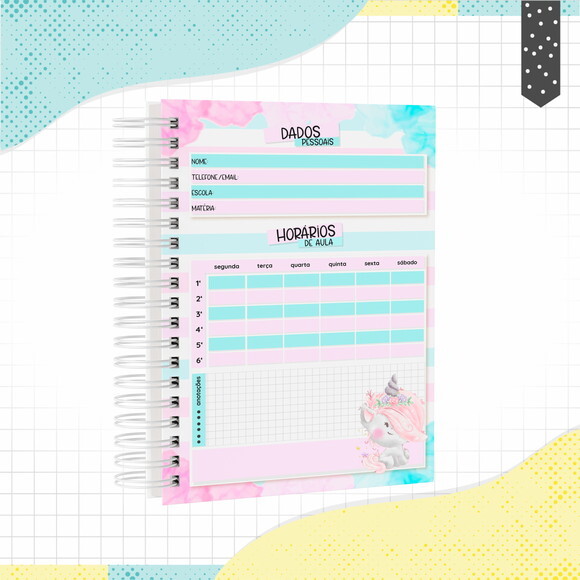 Kit Volta às Aulas Completo PERSONALIZADO - Unicórnio 01