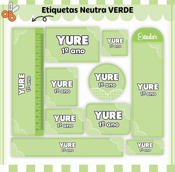 Kit Volta às Aulas Completo Personalizado - Verde