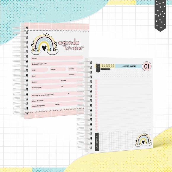 Kit Volta às Aulas Completo PERSONALIZADO Minimalista Menina