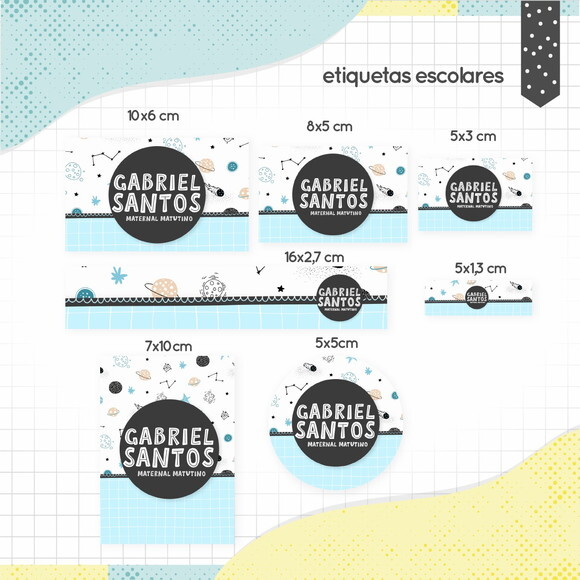 Kit Volta às Aulas Completo PERSONALIZADO Minimalista Menino