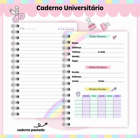 Kit Volta às Aulas Completo Personalizado-a Casa Magica Gaby