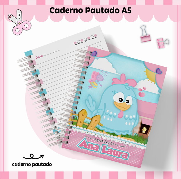Kit Volta às Aulas Completo Personalizado-galinha Pintadinha