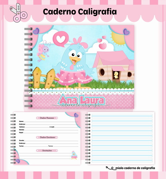 Kit Volta às Aulas Completo Personalizado-galinha Pintadinha