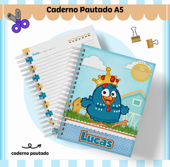 Kit Volta às Aulas Completo Personalizado-galinha Pintadinha
