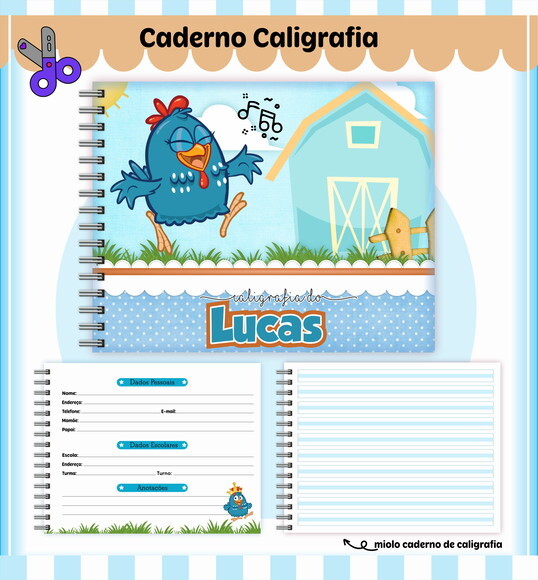 Kit Volta às Aulas Completo Personalizado-galinha Pintadinha