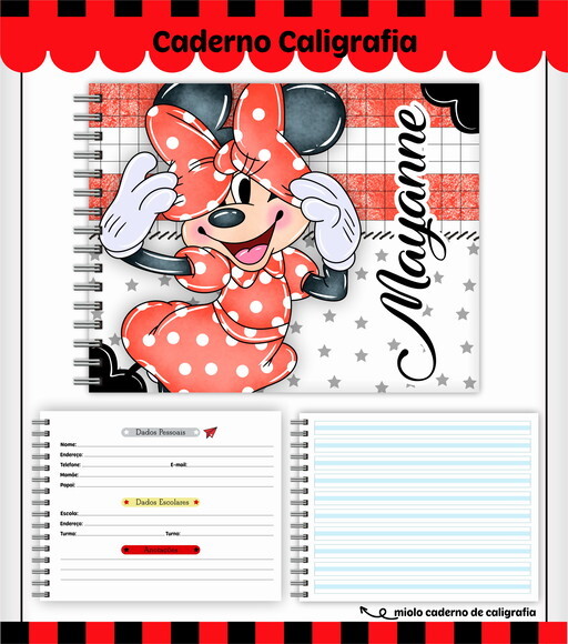 Kit Volta às Aulas Completo Personalizado-minnie Vermelha 01
