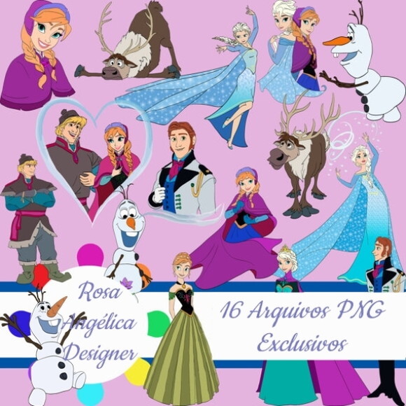 Pack de Kit Arquivo Digital em PNG Frozen com 03 kits