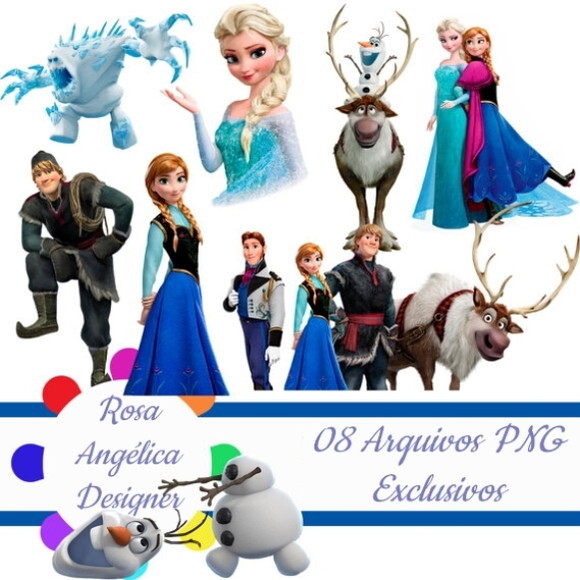 Pack de Kit Arquivo Digital em PNG Frozen com 03 kits
