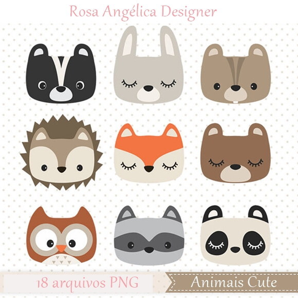 Pack Kit Arquivo Digital em PNG Animais (05 Kits)