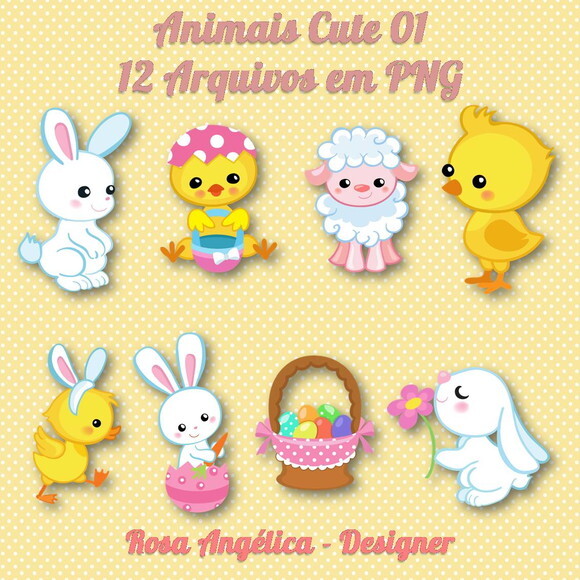 Pack Kit Arquivo Digital em PNG Animais 1 (05 Kits)